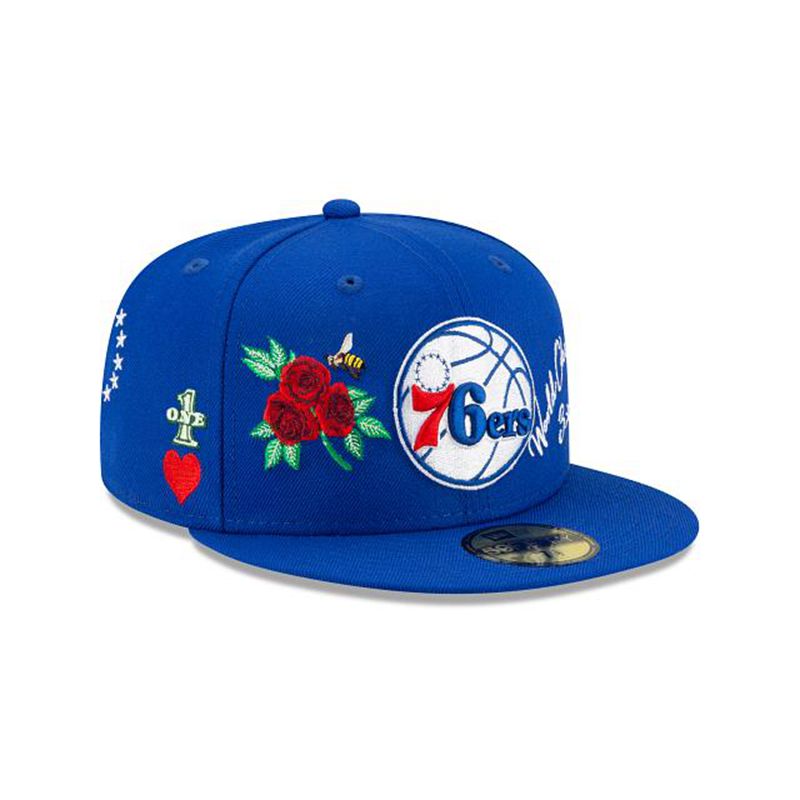 NBA Philadelphia 76ers Icon 59Fifty Fitted (JOT3523) - Blue New Era Caps